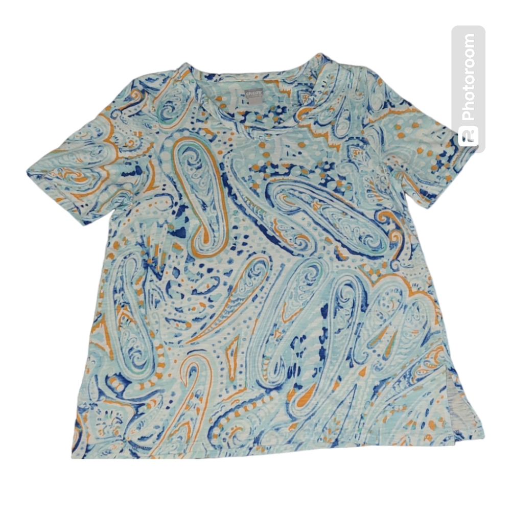 Chicos v neck geometric print‎ shirt